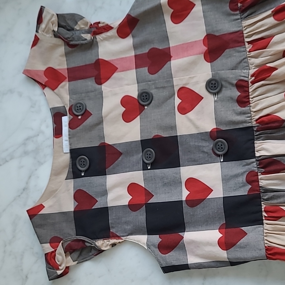 Burberry Children Girls Plaid Heart Dress
